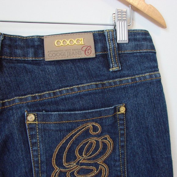COOGI Bootcut Jeans Tall Dark Wash Stretch Embroidered Coogi Logo Size 12 - Picture 12 of 16
